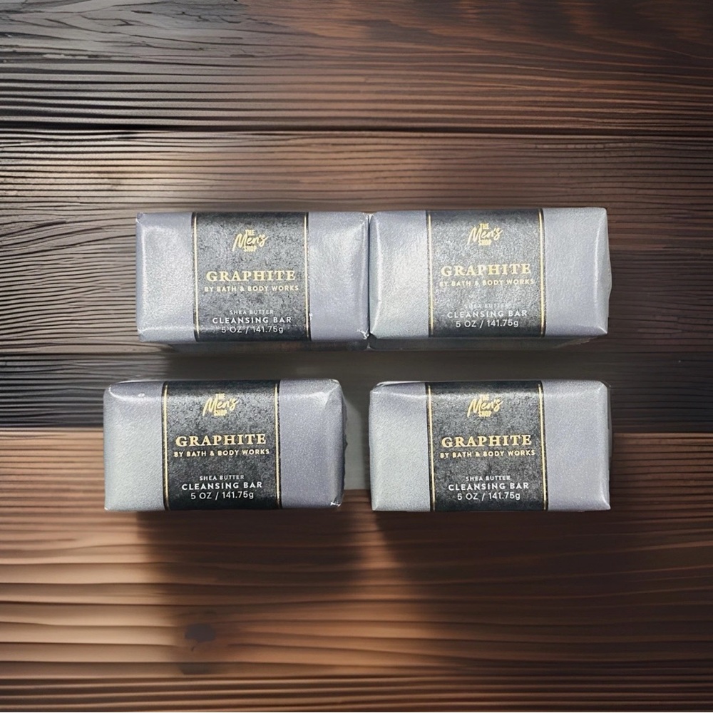 4- Pack Bath & Body Works The Men's Graphite Shea Butter Cleansing Bar Soap 5oz